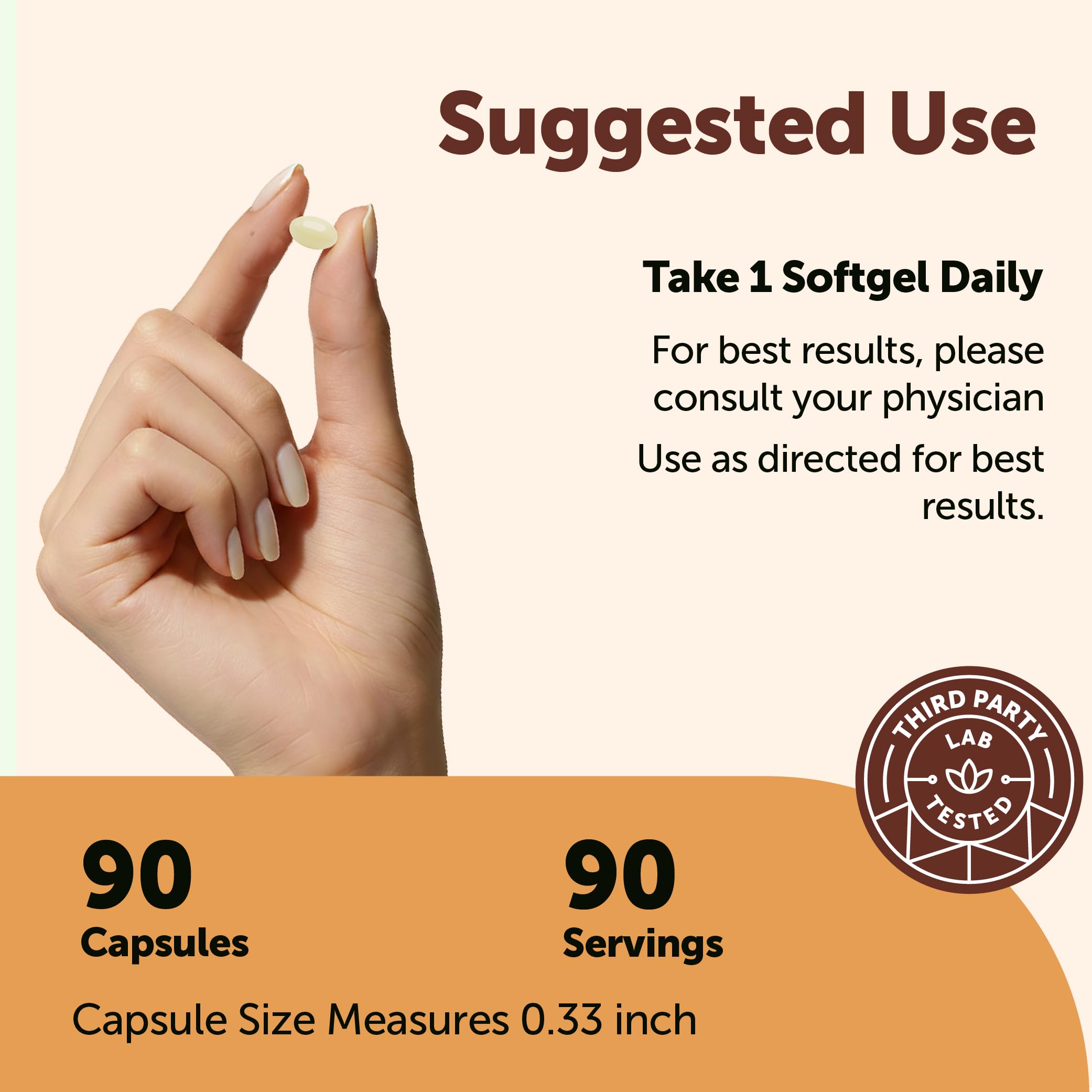 Micro Ingredients softgel en mano para comparar tamaño y comprobar su fácil ingesta
