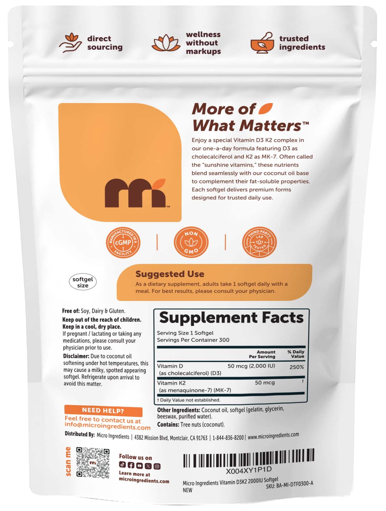 Micro Ingredients softgel junto a plato para mostrar toma con comida