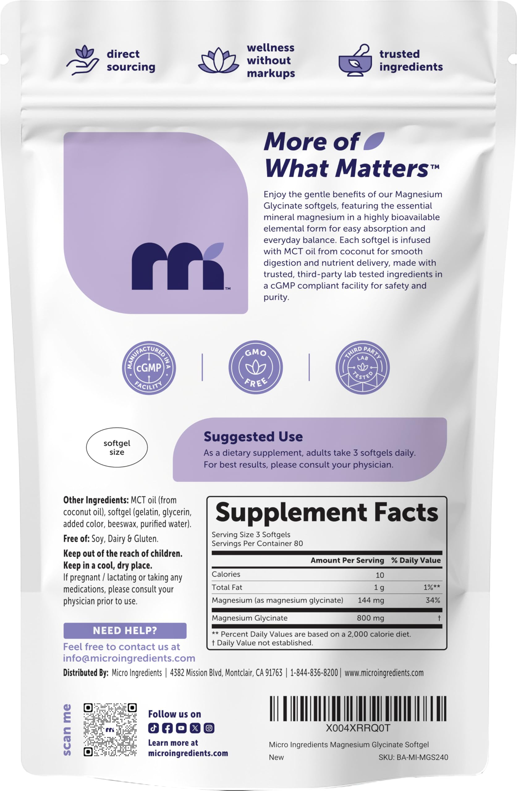 Micro Ingredients softgels junto a cocos destacando MCT de coco