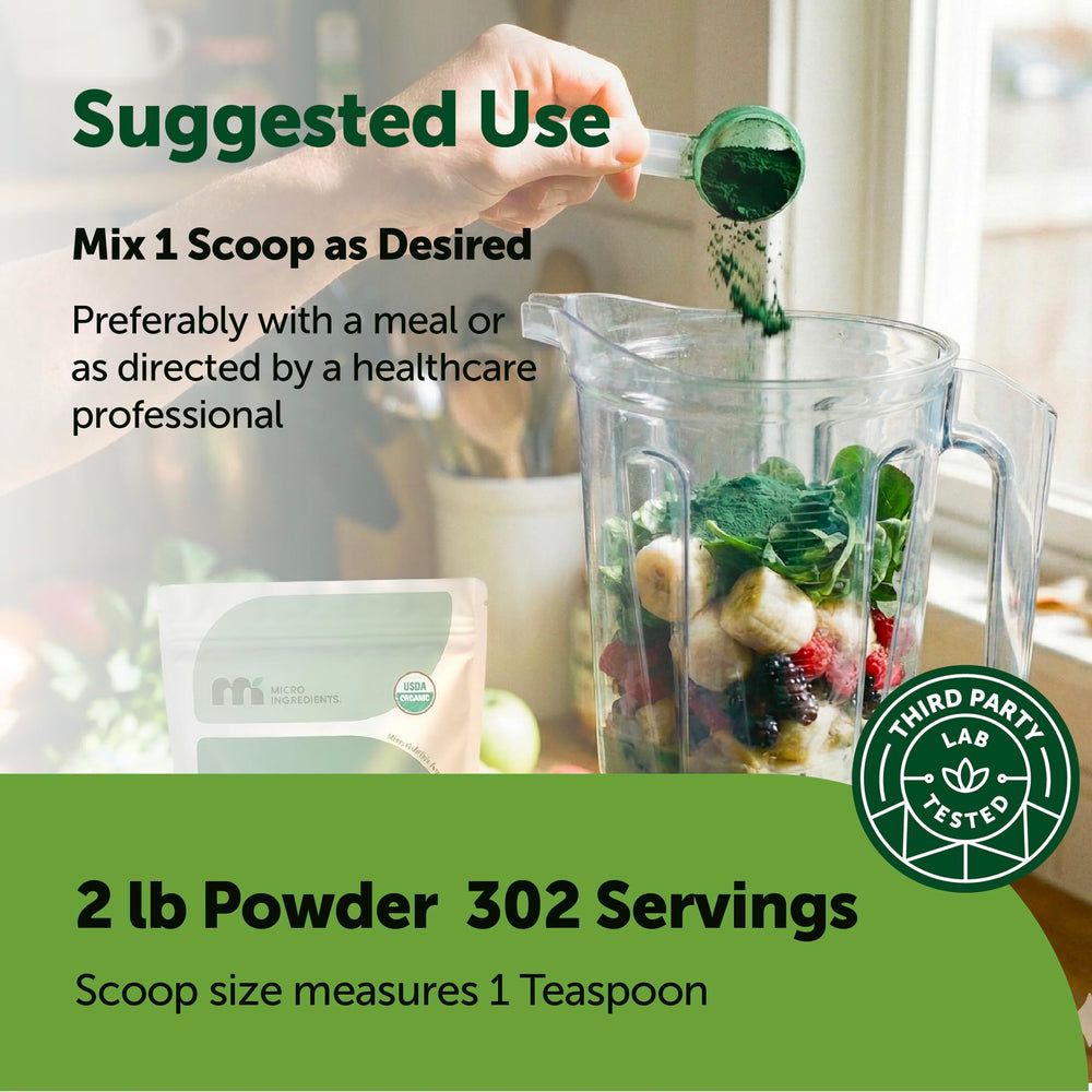 Micro Ingredients batido verde con spirulina, bebida nutritiva y lista para consumir