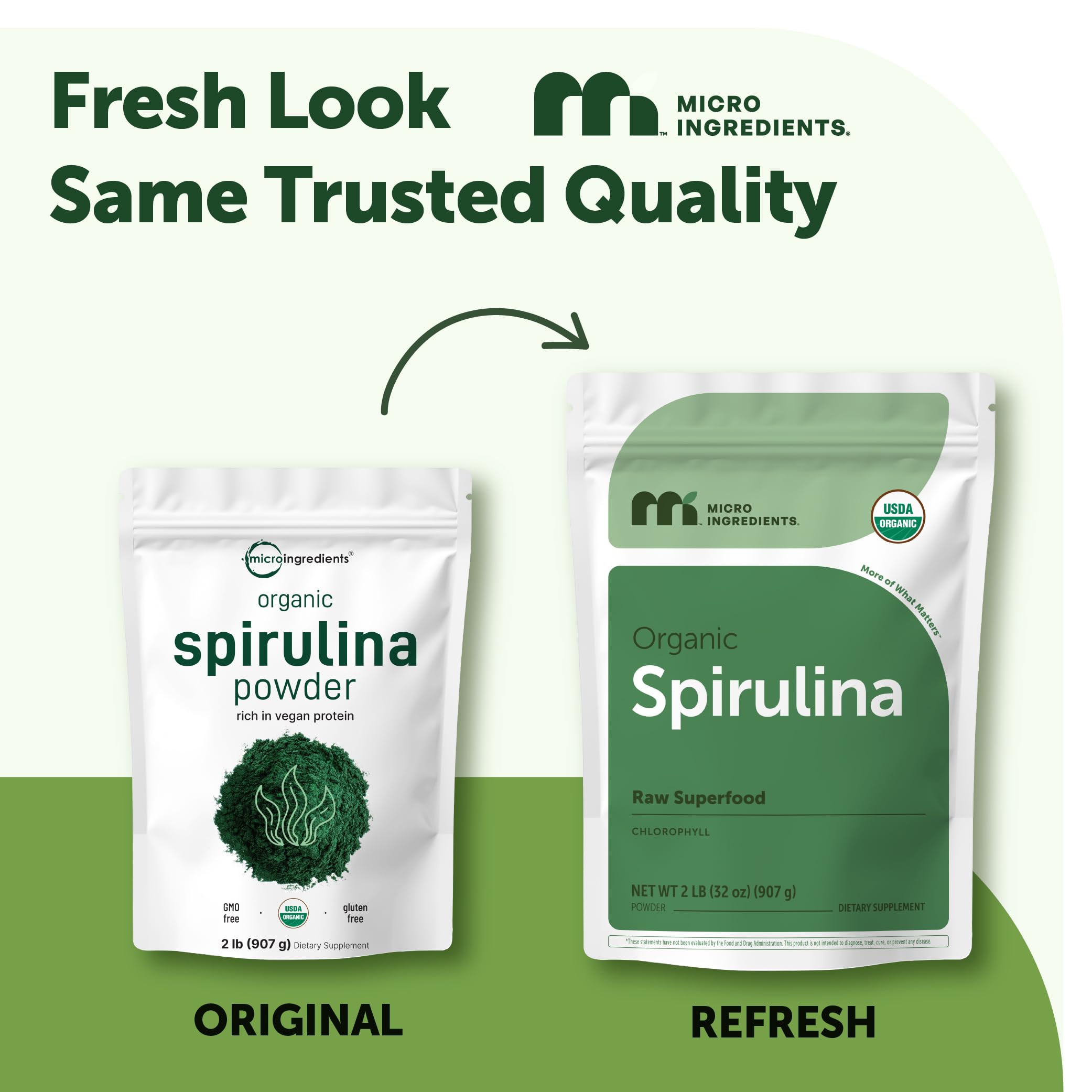 Micro Ingredients bolsa abierta con scoop visible, facilidad para medir y usar el producto