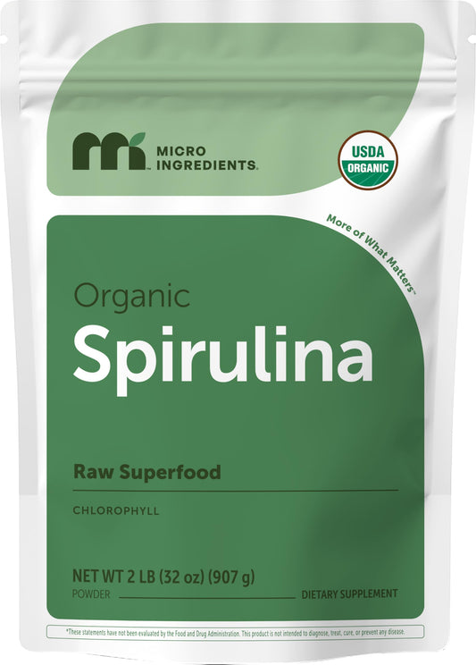 Micro Ingredients paquete frontal mostrando el logotipo y la bolsa resellable, conveniencia de almacenamiento