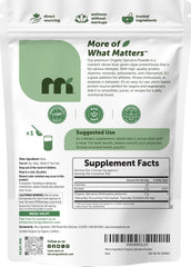Micro Ingredients porción de spirulina sobre balanza, control preciso de cantidad por ración