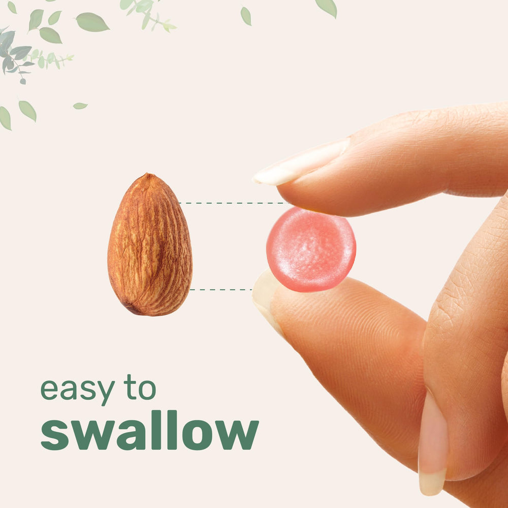 Micro Ingredients gomita junto a mano para comparar tamaño y dosificación precisa