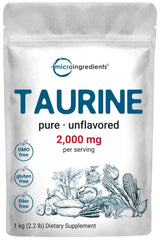 Micro Ingredients envase frontal de taurina pura para uso prolongado