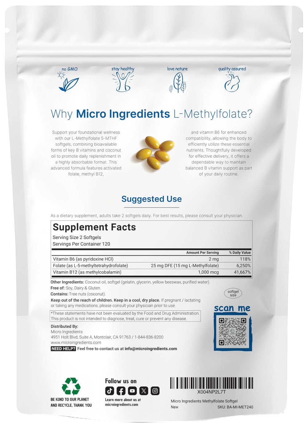 Micro Ingredients primer plano de la cápsula blanda y su textura para mejor absorción
