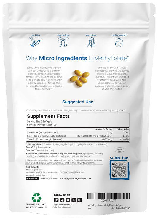 Micro Ingredients primer plano de la cápsula blanda y su textura para mejor absorción