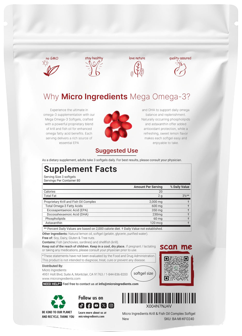 Micro Ingredients primer plano de cápsula blanda mostrando textura y brillo