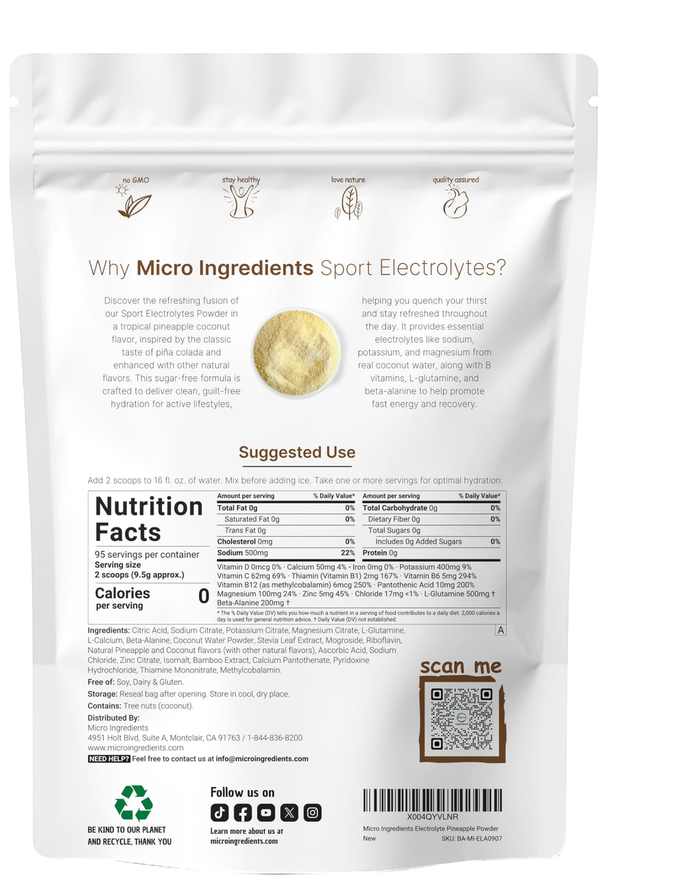 Micro Ingredients polvo textura fina detalle para mezclar fácilmente