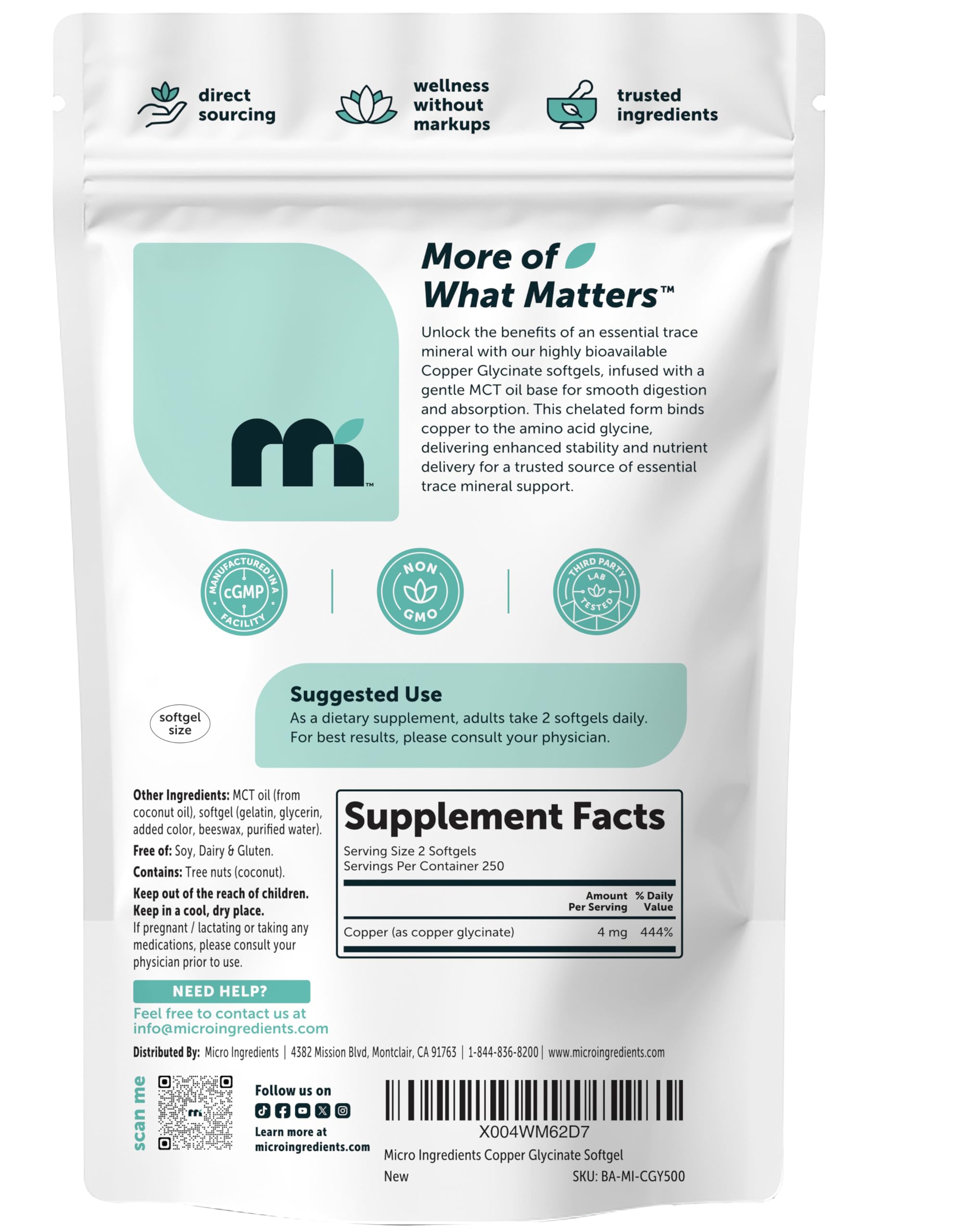 Micro Ingredients primer plano de textura de softgel y brillo para fácil deglución