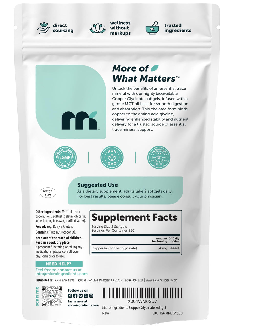 Micro Ingredients primer plano de textura de softgel y brillo para fácil deglución