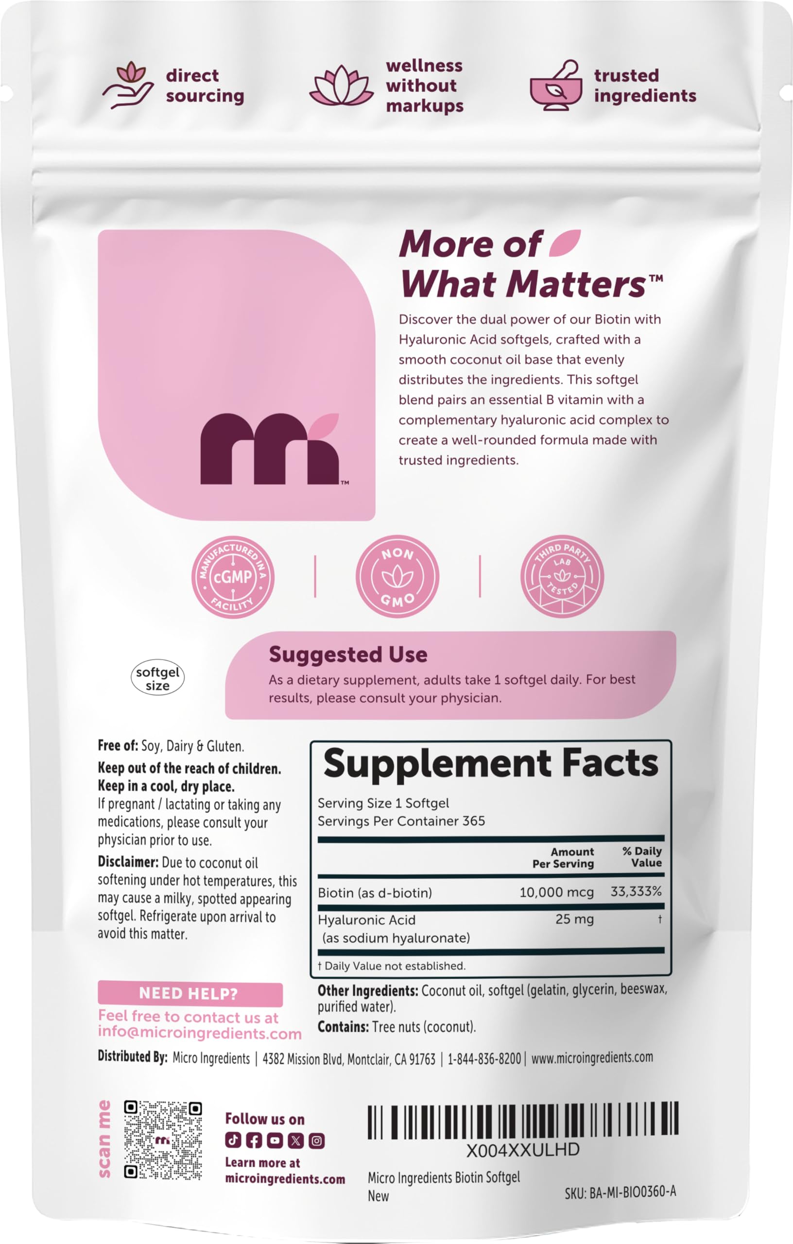 Micro Ingredients softgel junto a un desayuno para ilustrar integración diaria sencilla