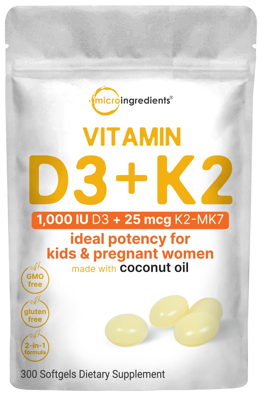 Micro Ingredients frasco frontal mostrando etiqueta clara y tamaño de 300 cápsulas