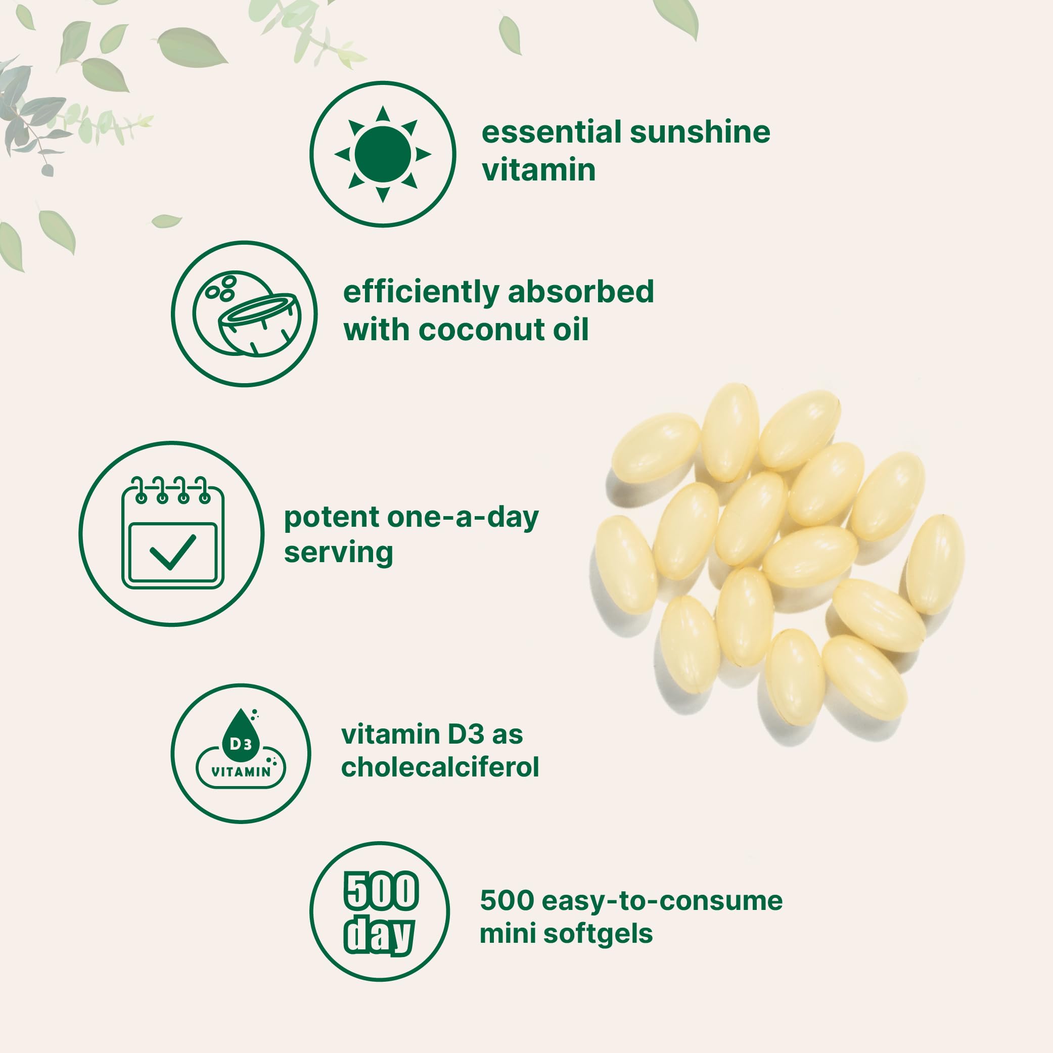 Micro Ingredients softgel partido mostrando aceite de coco virgen en el interior, mejora absorción