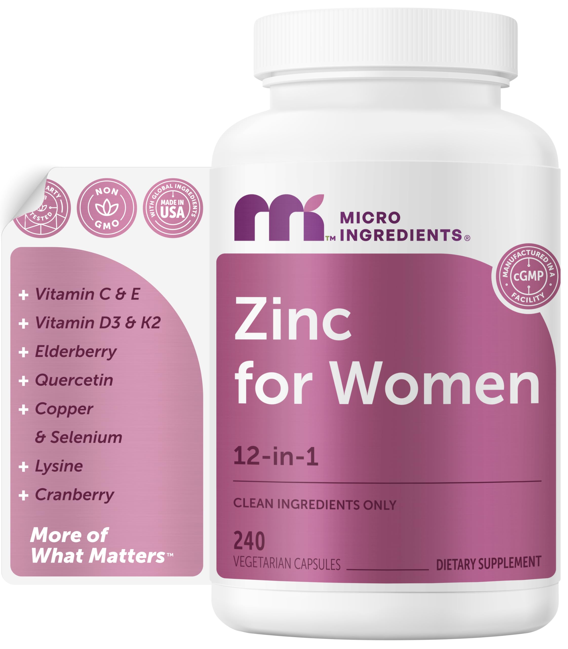 Micro Ingredients frente del empaque con beneficios visibles