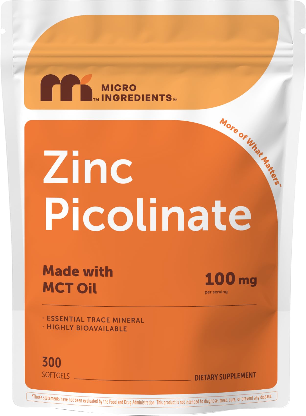 Micro Ingredients botella frontal mostrando 300 softgels y ventaja de suministro prolongado