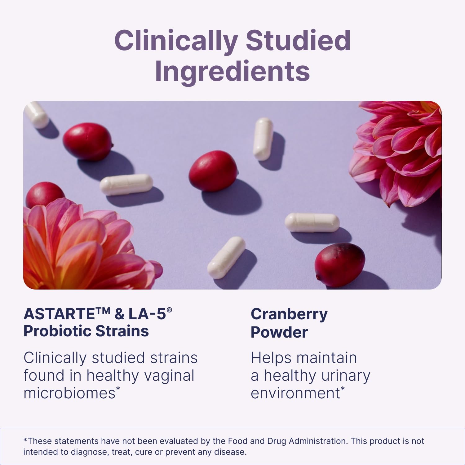 Microbiome Labs ingredientes con arándano ilustrando apoyo urinario