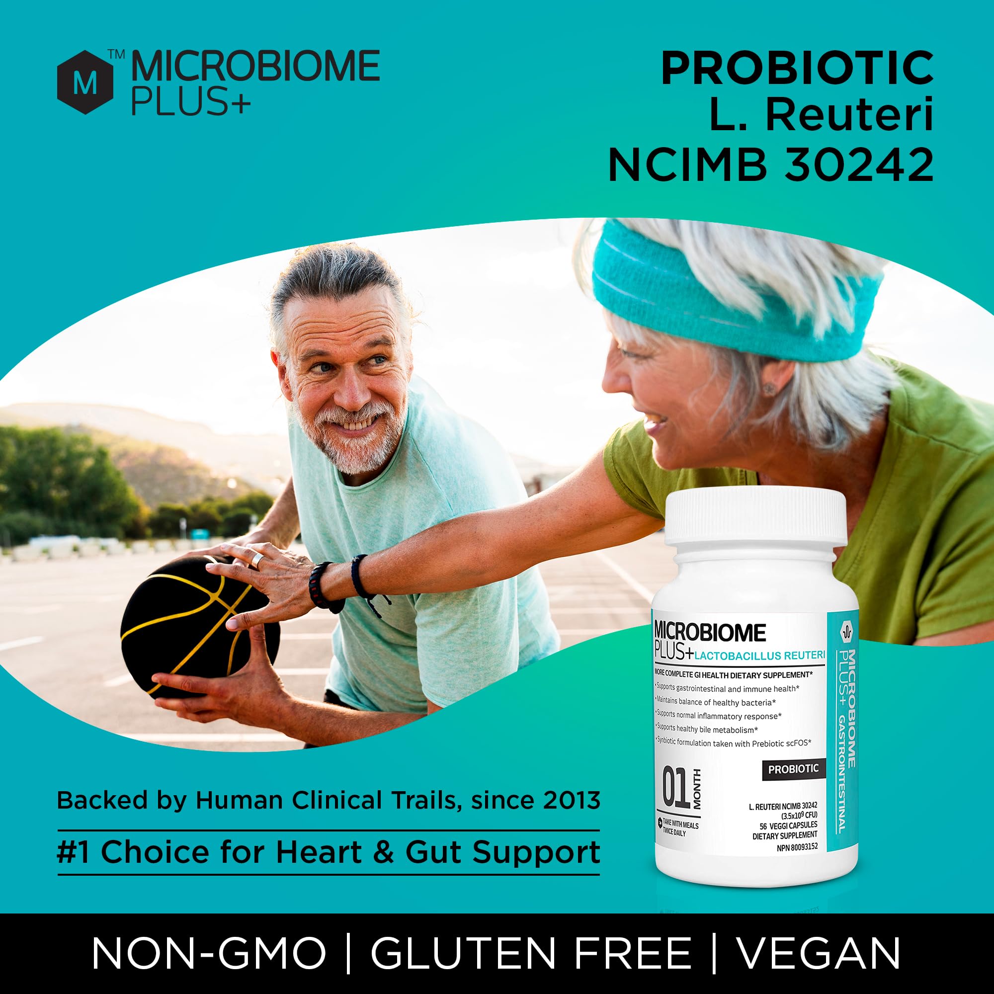 Microbiome Plus primer plano del polvo/ingrediente que ilustra pureza