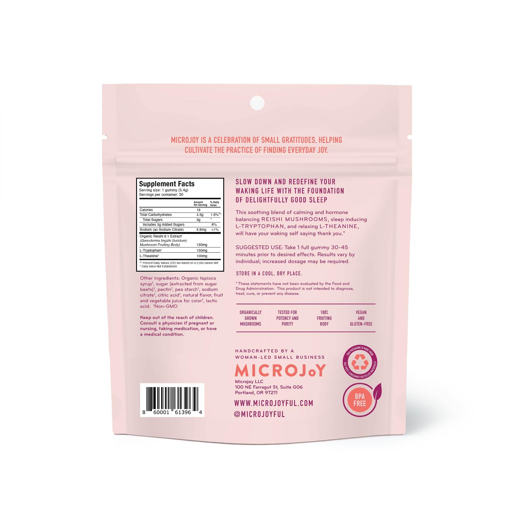 Microjoy textura de gomita cercana evidencia color cereza y fácil masticación