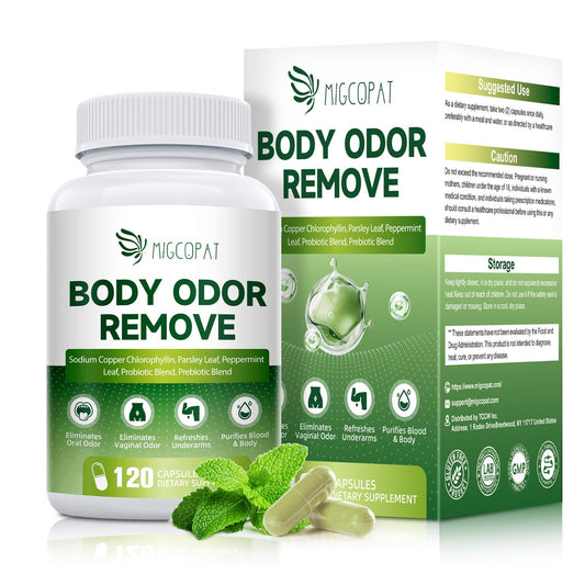 Migcopat cápsulas de clorofila para olor corporal, frescura durante el día.