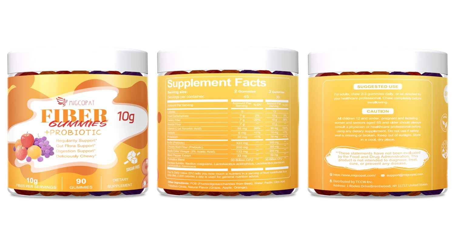 Migcopat composición con inulina y ACV para aporte prebiótico natural