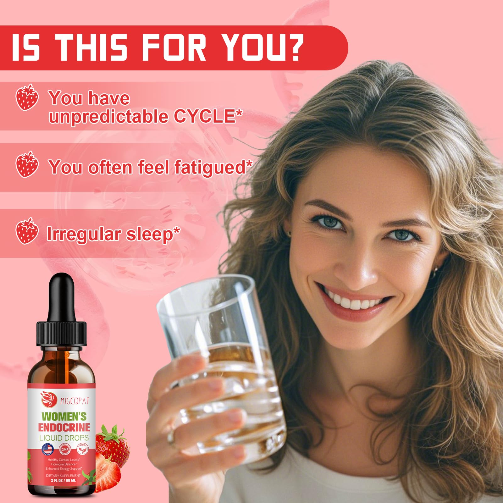 Migcopat gotas mostrando el dosificador para control de cortisol y energía diaria.