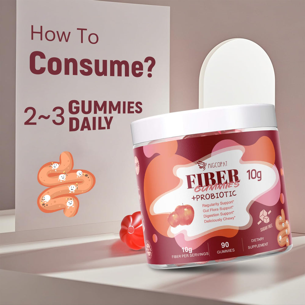 Migcopat etiqueta nutricional ampliada mostrando fibra y CFU por porción