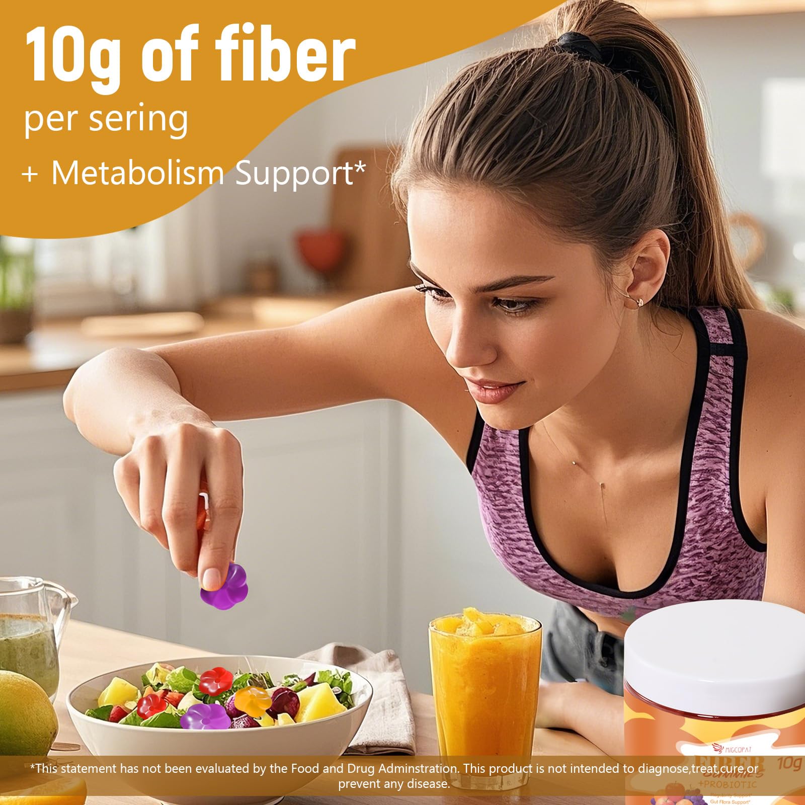 Migcopat gomitas manzana: prebióticos para equilibrar la microbiota.