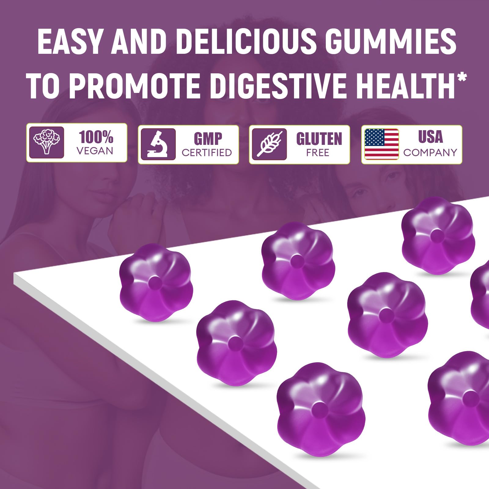 Gomitas Migcopat sin azúcar, fibra sabor uva