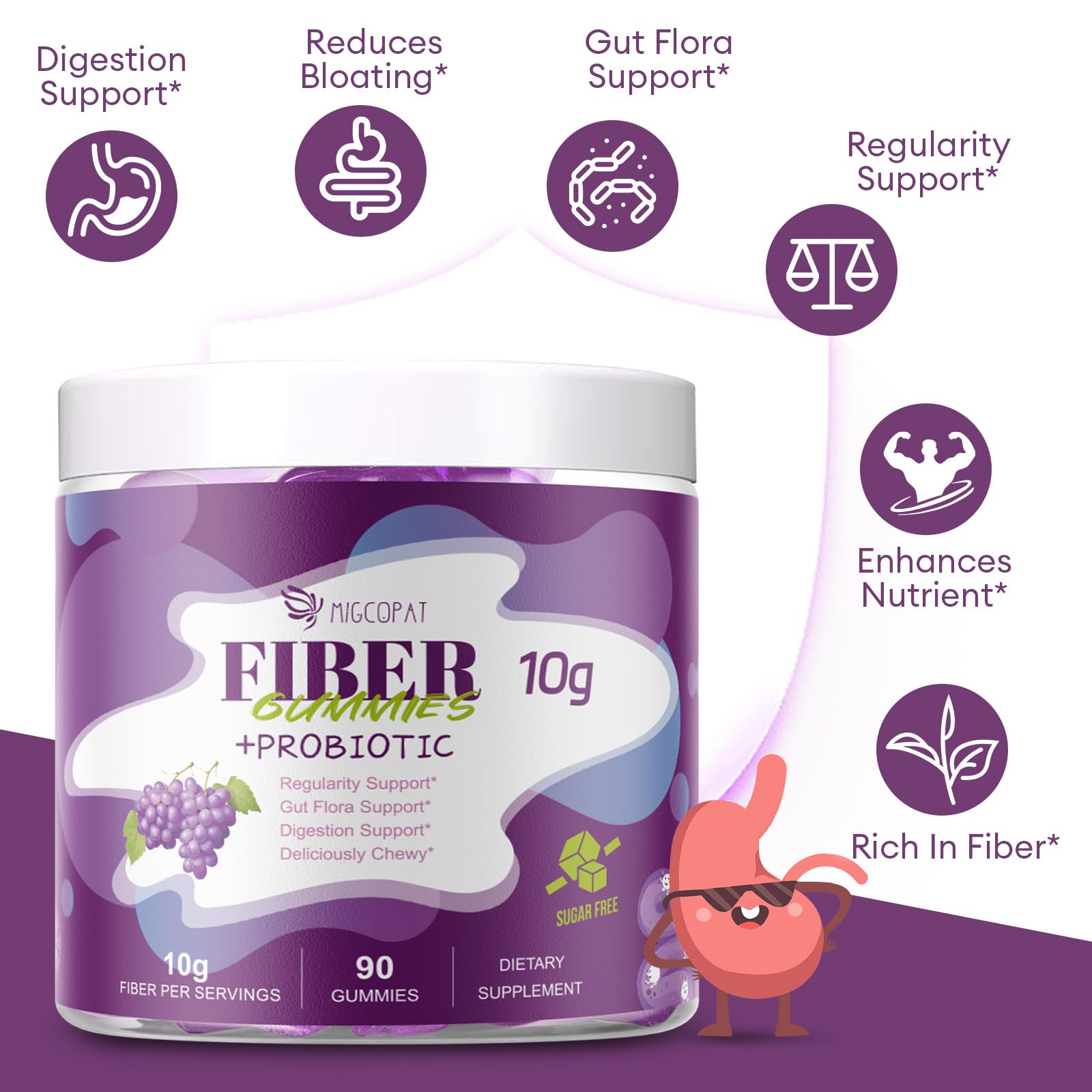 Gomitas Migcopat con vitamina C y fibra para fortalecimiento diario