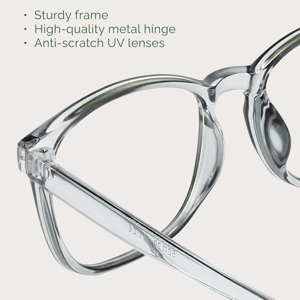 MIGSIR gafas puestas por persona frente a ordenador para confort prolongado