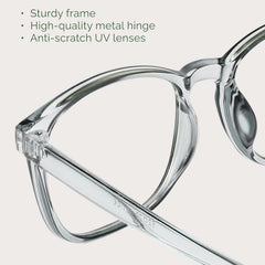 MIGSIR gafas puestas por persona frente a ordenador para confort prolongado