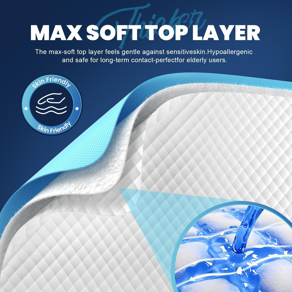 MILDPLUS protector colocado en cama con paciente, mantiene colchón seco