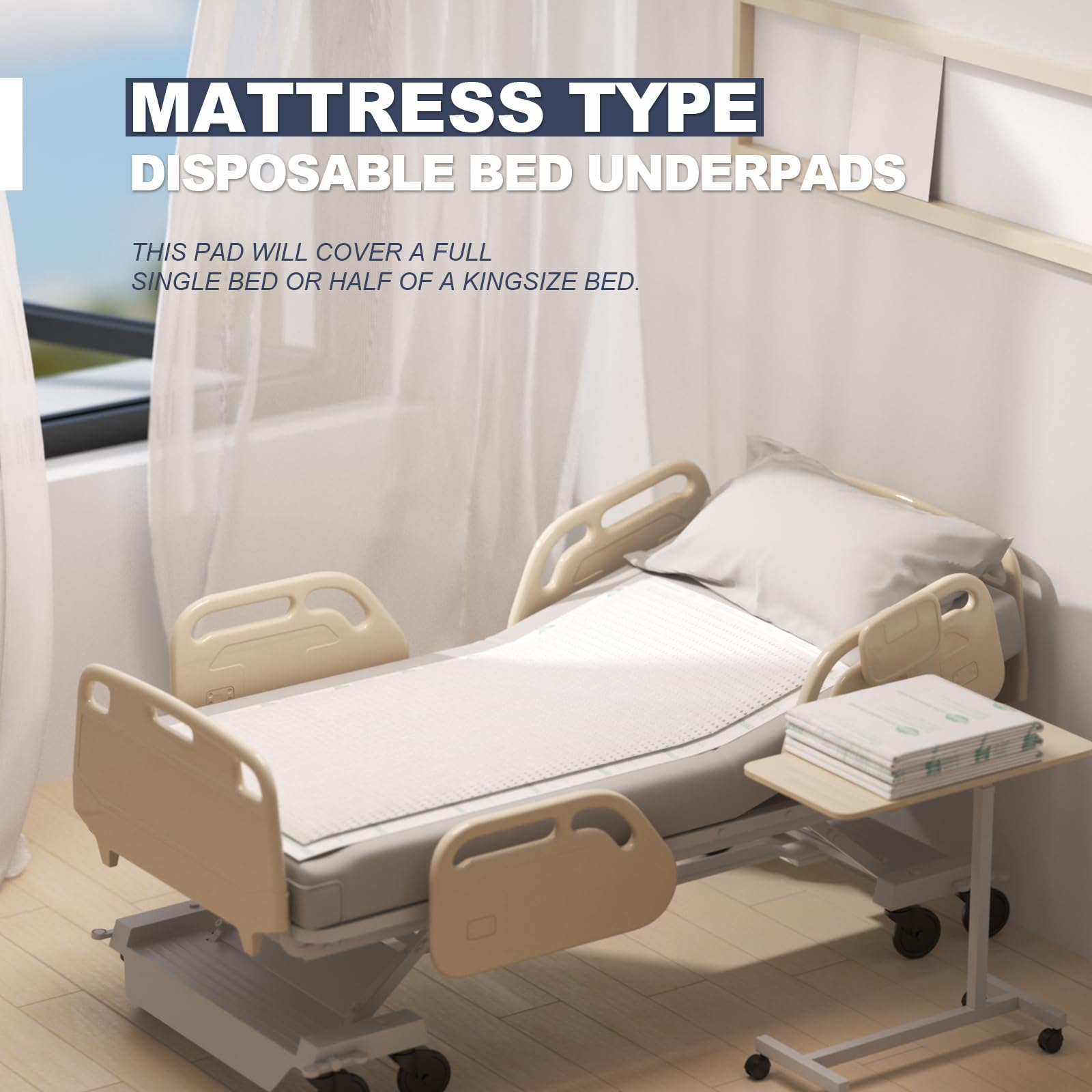 MILDPLUS empapador colocado en cama para protección amplia y discreta