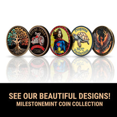 MilestoneMint colección de medallas sobriedad dispuestas en ambiente respetuoso