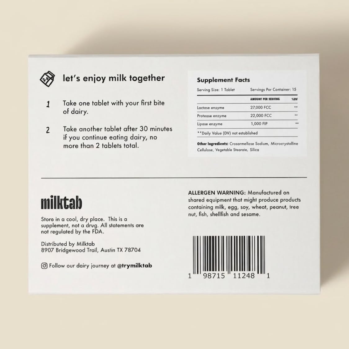 milktab tableta detalle de textura y fácil masticación
