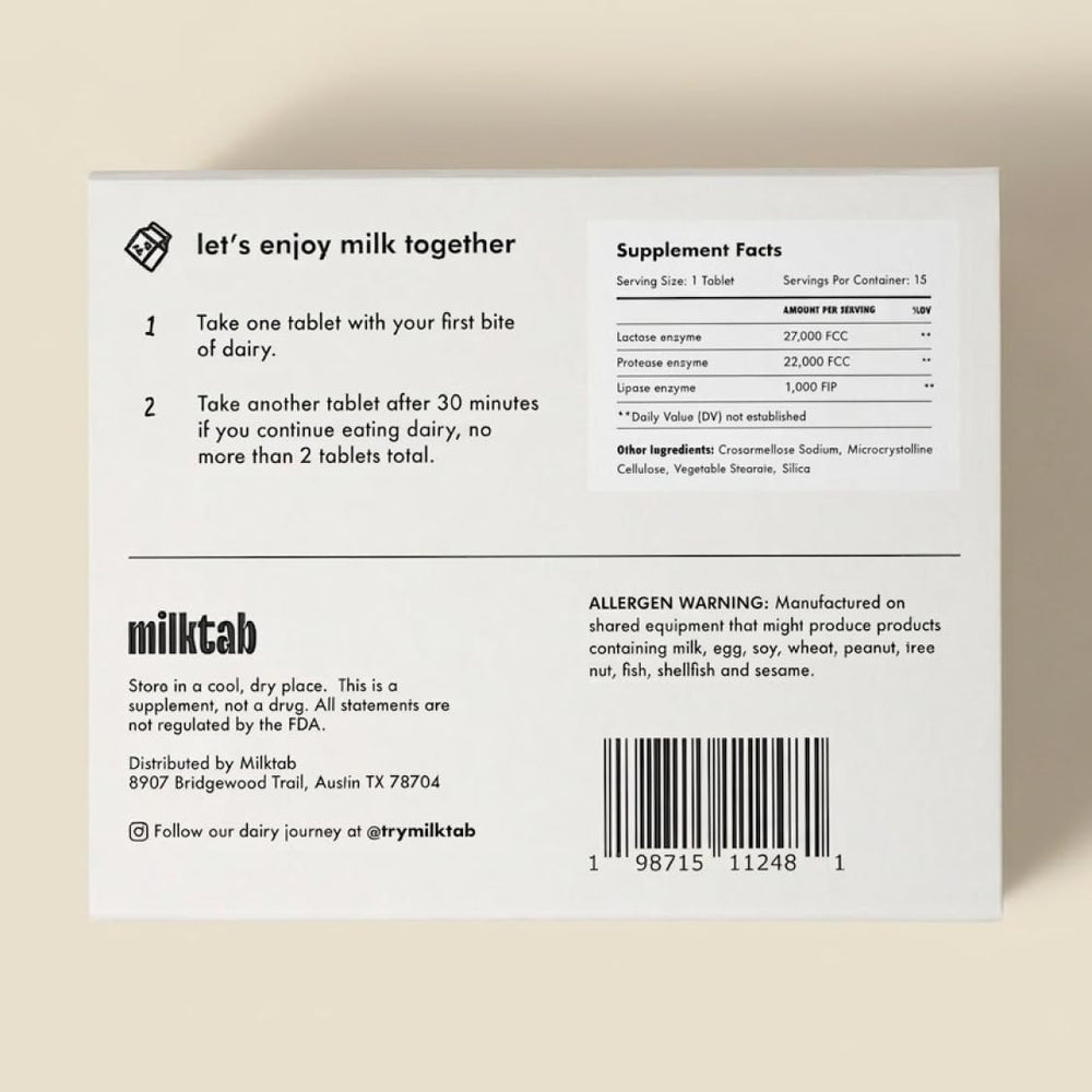 milktab tableta detalle de textura y fácil masticación