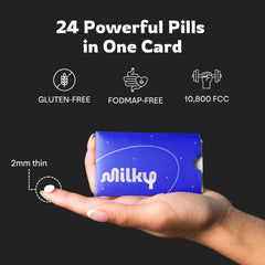 Milky tabletas junto a un postre, ayuda a disfrutar lácteos sin malestar