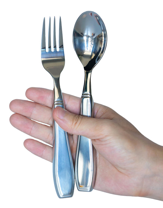 MiloZen frente del paquete mostrando cuchara y tenedor, mejora la independencia