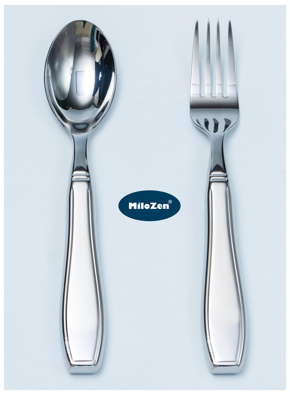 MiloZen utensilios en mesa con usuario, facilita comer con menos derrames
