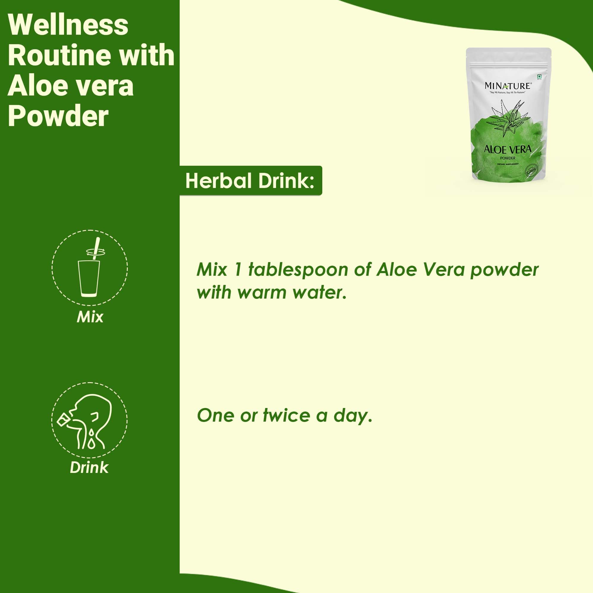 minature polvo de aloe vertido en taza para mezclar y lograr gel casero