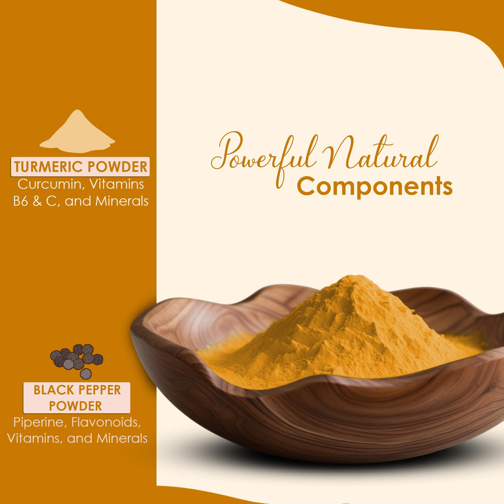 minature raíces de cúrcuma y granos de pimienta, ingredientes puros