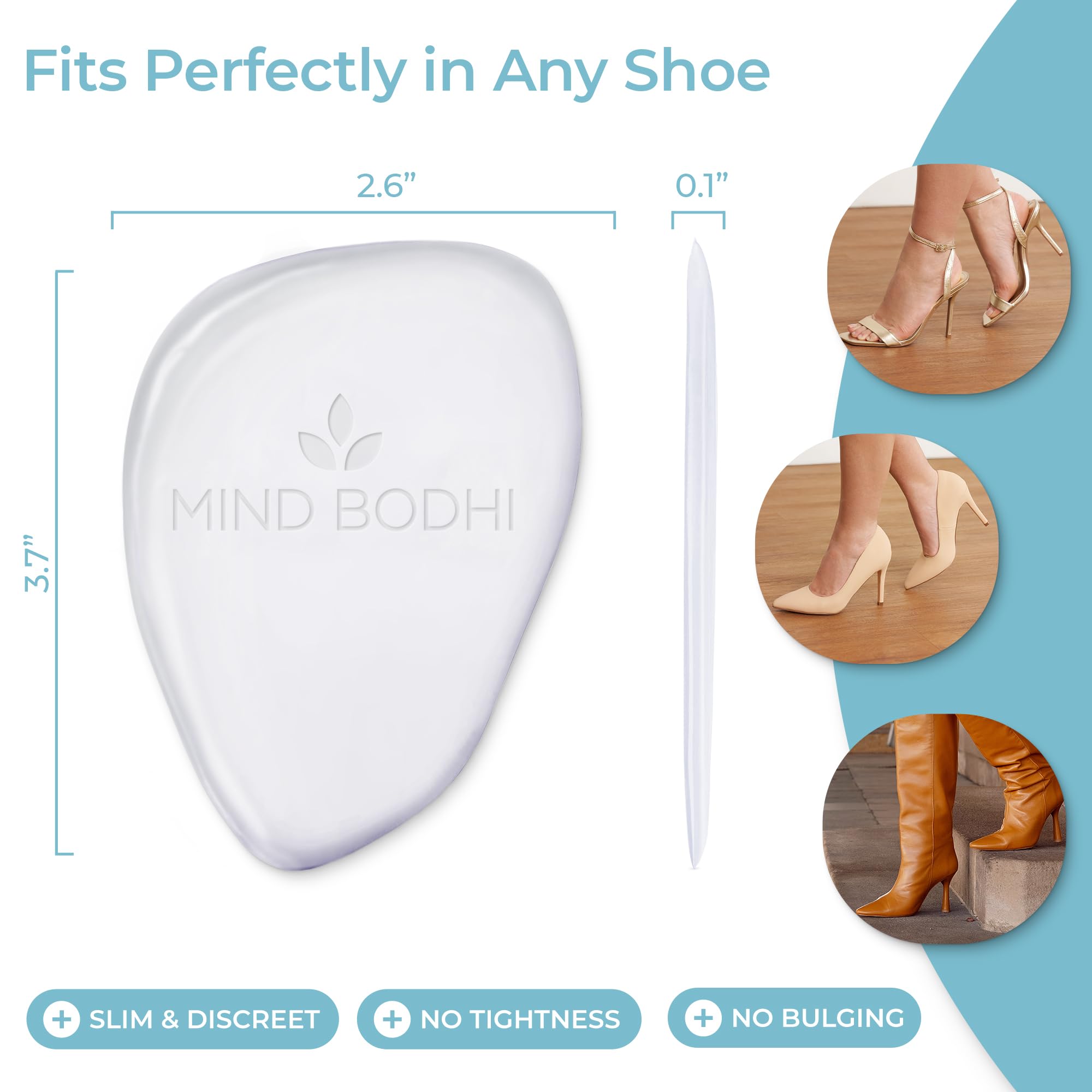 MIND BODHI almohadilla colocada en tacón para mayor comodidad al andar