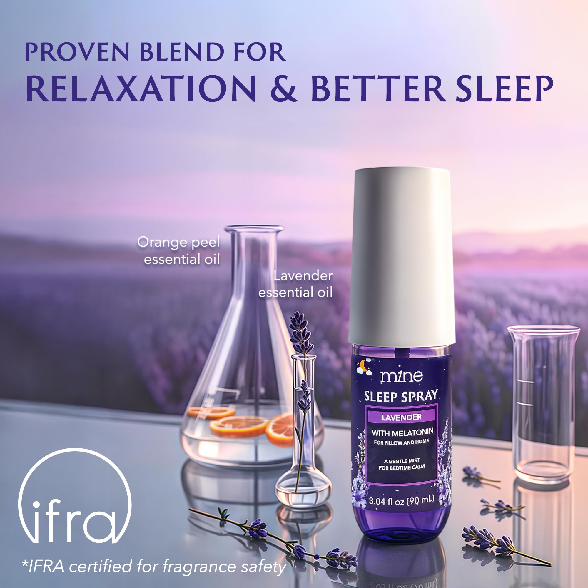 Etiqueta Mine con lista de ingredientes naturales y melatonina visible