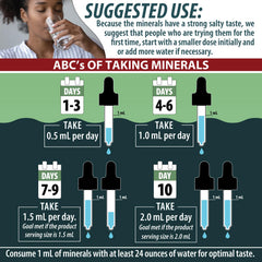 Mineral Resources International frasco junto a una mano para comparar tamaño y porciones