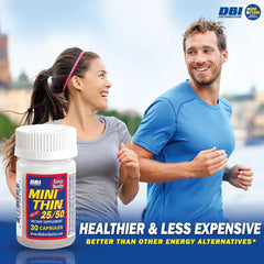 Persona sosteniendo cápsula Mini Thin antes de entrenar para más energía