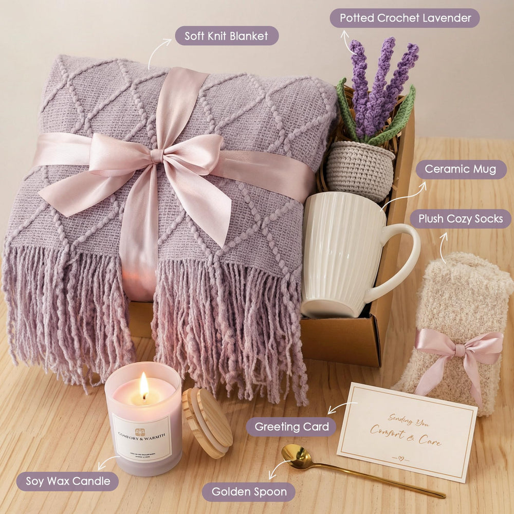 Mirasphere mantita lavanda gris con textura suave que brinda calidez