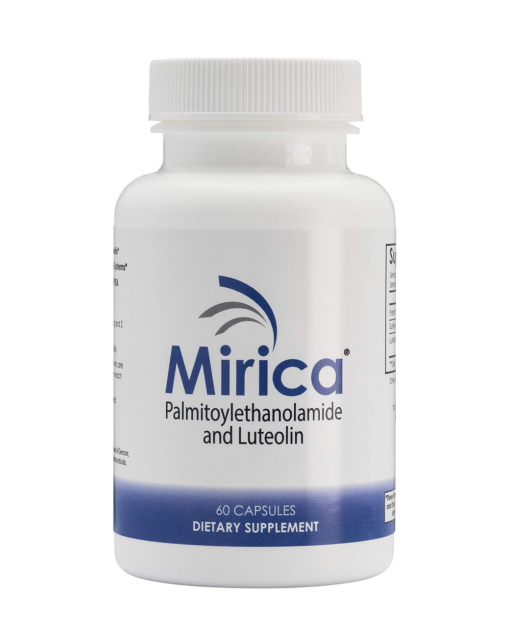 Mirica frasco frontal mostrando 60 cápsulas y claridad en ingredientes