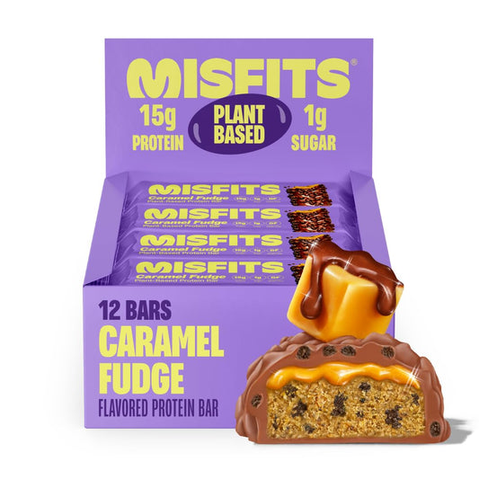 Misfits empaque frontal mostrando pack de 12 y beneficio proteico