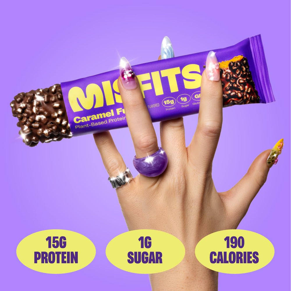 Misfits barra junto a una regla para mostrar tamaño y porción